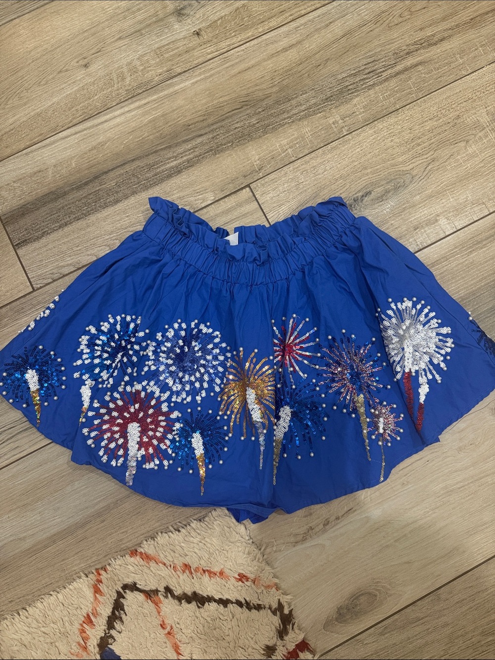 Queen of Sparkles Blue Firework Embellished Women's Skirt/skort